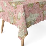 Martina Home Tablecloth Resin World Map Pink 100 x 140 cm