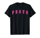 Provo UT Varsity Style Garden City Outline Pink Grunge T-Shirt