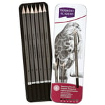 Derwent Academy Sketching Graphite Drawing Kit Pencils Set In Tin 6 Pieces