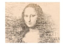 Papier peint intissé panoramique personnes mona lisa : portrait en lettres 400x309 cm