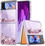 Coque Pour Samsung Galaxy Z Flip 4 5g, Housse Glitter Antichoc Étui De Protection Samsung Z Flip 4 5g Coque Silicone Transparent Tpu Bumper Quicksand Case Coque Samsung Galaxy Z Flip 4 5g