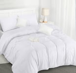 Utopia Bedding Housse de Couette 200x200 cm avec 2 Taies d'oreiller 50x75 cm (Blanc) - Parure de Lit 200 x 200 cm - Ensembles de Housses de Couette en Microfibre brossée Douce