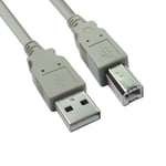 1m USB 2.0 Cable Type A to Type B For Scanner Printer PC Lead HP Epson Beige