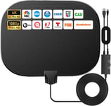 2024 Antenne Tv Intérieur Puissante,600Km Gamme Antenne Tv Avec Amplificateur Smart Signal Booster,Antenne Soutien 1080P 4K Smart Tv And Toute Vieille Tv,Antenne Tnt Dvb-T/Dtmb,10 Mètres Câble Coaxia