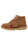 Kickers Kick Hi Zip Lthr Iu Tan/lt Cream, Cream, Size 7 Younger