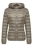 Wantdo Femme Veste en Duvet Manteau Matelassé à Capuche Léger Compressible Veste Coupe-Vent Isolée de Montagne à Capuche Mince Veste d'Extérieur Courte,Kaki,M