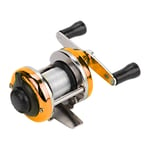 DAUERHAFT Ice Fishing Reel Metal Material 2.9 * 3.5In Strong Enough Lightweight,for River Fishing(Golden)