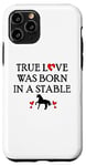 iPhone 11 Pro Barn Horse Design Horse Girls True Love Was Born in a Stable Case