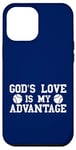 Coque pour iPhone 12 Pro Max God's Love is My Advantage Christian Tennis Jesus Christ