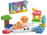 MEGA BLOKS Fisher-Price Toddler Building Blocks Toy, Rise & Snooze Night Light with 30 Pieces, Sound and Light Effects, Star Projector, Ages 1+ Years, HTH43