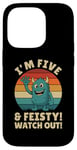 Coque pour iPhone 14 Pro Five and Feisty Monster Birthday Graphic for Kids