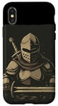 Coque pour iPhone X/XS Templier sombre amusant pour les amateurs de chevaliers et les fans médiévaux