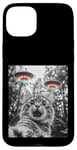 Coque pour iPhone 15 Plus Maine Coon Cat Selfie avec Alien OVNI Homme, Femme, Enfant