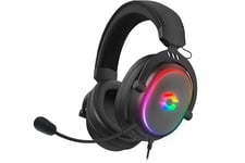 Speedlink CONUX RGB - Casque de Gaming Filaire avec Microphone pour PC, PS5, PS4, Xbox Series X/S, Switch, éclairage RGB, câble Jack 3,5mm et Adaptateur Y, Noir