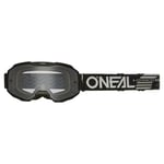 O'NEAL | Lunettes de vélo et de motocross | MX MTB DH FR Downhill Freeride | Verre anti-rayures avec traitement anti-buée, protection 100% UV | B-10 Solid V.24 Goggle | Unisexe | Noir argent miroité | One Size