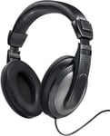 Ex-Pro Black Over-Ear TV Stereo Headphones Earphones 6m Long Cable