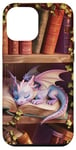 Coque pour iPhone 12 Pro Max Amateur de livres Cute Dragon Books Cottagecore Flower Bookworm