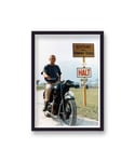 Vintage Photography Archive Steve McQueen Icinic Pose On Motorbike The Great Escape Colour - Black Wood - One Size