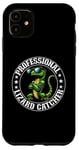 iPhone 11 Professional Lizard Catcher Funny Retro Gecko Lizard Hunter Case