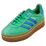 adidas Gazelle Bold Womens Fashion Trainers in Green Blue - 6.5 UK