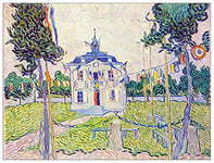 ArtPlaza Van Gogh Vincent-The Community House in Auvers Panneaux Decoratifs, Bois MDF, Multicolore, 80x60 Cm