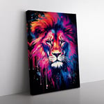 Leo Zodiac Gestural Art No.3 Canvas Print for Living Room Bedroom Home Office Décor, Wall Art Picture Ready to Hang, 76x50 cm (30x20 Inch)