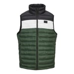 Jack & Jones Mens Gilet Bodywarmer - Black/Green - Size 2XL