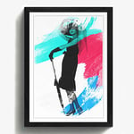 Arty Pie Framed Print Black A2 (24.5x18 Inch) Audrey Hepburn (1) V2, Wood, Multi-Colour, 60 x 42 x 2 cm