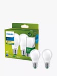 Philips Ultra Efficient 60W A60 E27 LED Classic Bulb, Pack of 2, Warm White