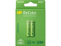 Gp Batteries B2116, Aaa, Nickel-Metallhydrid (Nimh), 1,2 V, 2 Styck, 650 Mah, Grön