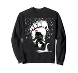 Bigfoot Christmas Loch Ness Santa Hat Lights Snowflakes Xmas Sweatshirt