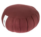 Tierra Zen ME001F Kapok Coussin de Méditation Rond Coton Bordeaux 20 x 17 cm