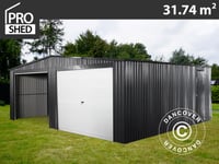 Dubbelt metallgarage 6,37x5,13x2,41m ProShed®, Antracit