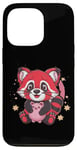 Coque pour iPhone 13 Pro Panda kawaii rouge avec tirelire