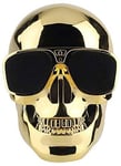 YDKJ Skull Bluetooth Wireless Speakers, Portable Stereo Speakers, Dual Speakers Exclusive Bass USB Private Mode Audio, Suitable for Indoor And Outdoor Parties,Gold,L