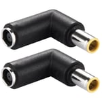 2X Dc 7909 Male A Connecteur Adaptateur Secteur pour Ordinateur Portable, Coude Angle Droit de 90 Degres