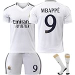 24-25 Real Madrid Mbappe 9 Hemmafotbollströjor Ny Säsong Senaste Fotbollströjor För Vuxna Och Barn Fotbo Adult XL（180-185cm）