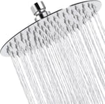 Pommes de douche Tete de Douche Inox Pommeau de Douche Ronde 20CM, Tete de Douche Pluie Universelle Filetage 1/2 Pouce, Rotatif 360° Facile à Installer et à Nettoyer