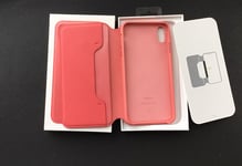 Genuine Apple iPhone XS MAX Leather Folio Case PEONY PINK RRP £129