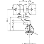 Paumelle à clamer - porte alu - 5681D - 25x21 mm - blanc - Monza FAPIM