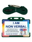 I Am Non Verbal Hidden Disability Lanyard and Matching Card Holder