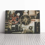 Big Box Art Canvas Print Wall Art Vintage Movie Film Reel (1) | Mounted and Stretched Box Frame Picture | Home Decor for Kitchen, Living, Dining Room, Bedroom, Hallway, Multi-Colour, 30x20 Inch