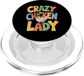 Crazy Chicken Lady Farm Œufs frais Coq Agriculteur de volaille PopSockets PopGrip pour MagSafe