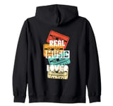 Real Music Lover Retro Cassette Tapes Zip Hoodie