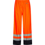 Lyngsøe PU-regnbukse, High-Vis oransje/marine, klasse 2, størrelse L