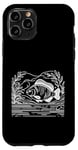 Coque pour iPhone 11 Pro Line Art Poisson & Ichtyologiste Dorado Doré