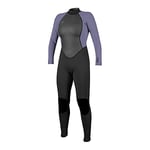 O'Neill Wetsuits Reactor II 3/2mm Back Zip Full Wetsuit-Femme Combinaison Women's, Black/Mist, 4