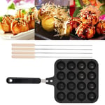 Kitchen 16 Holes Holes Takoyaki Grill Pan Octopus Maker Stove Cooking Plate