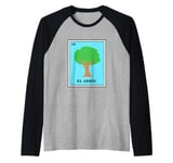 Funny Mexican Lottery Bingo Game El Arbol Raglan Baseball Tee