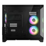 CiT Concept Black MATX Gaming Cube Case w/ 3 x Celsius Dual-Ring Infinity Fans